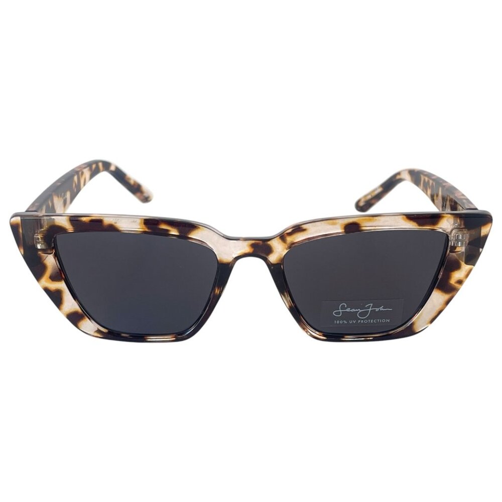 New Women's Sean John Tortoise Shell Cat Eye Style Sunglasses w/ Grey UV Lenses